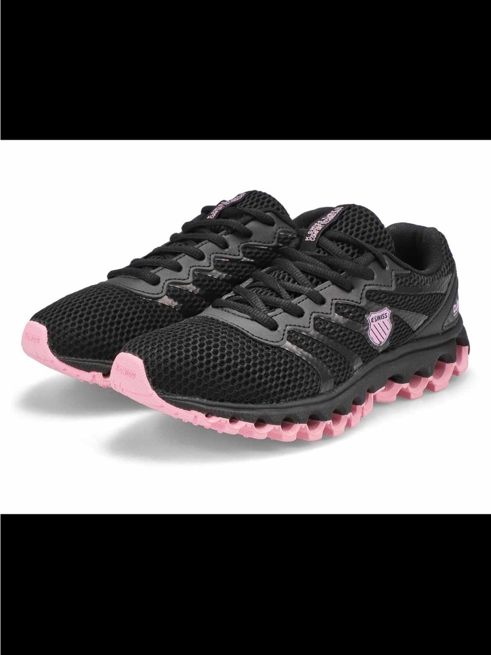 GREAT COND -K-Swiss Women's Black and Pink Athletic Running Shoes